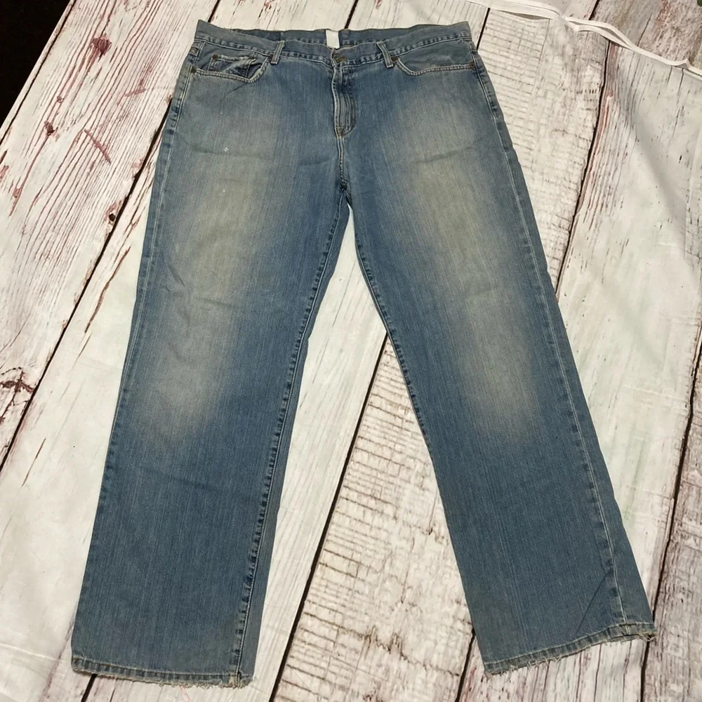 Lucky Brand Dungarees By Gene Montesano 40x32 Trucker Straight Leg Zipper Fly - Picture 1 of 12